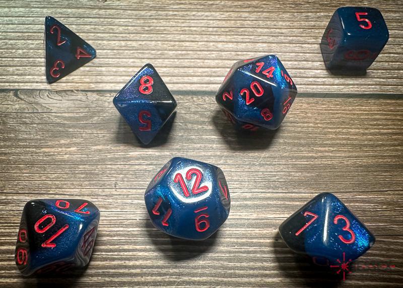 Gemini Black-Starlight/red (7-Die RPG Set)