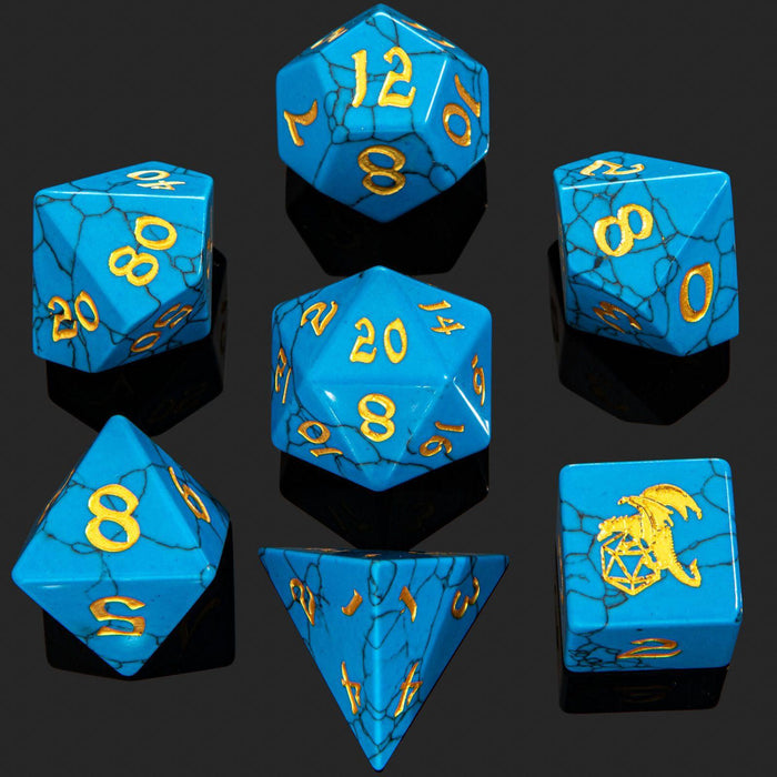 Blue Turqouise (Synthetic Gemstone 7-Die RPG Set)