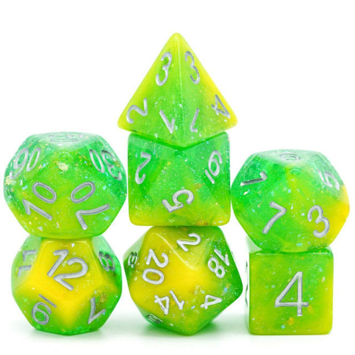 Yellow & Green Seabed Treasure (7-Die RPG Set)