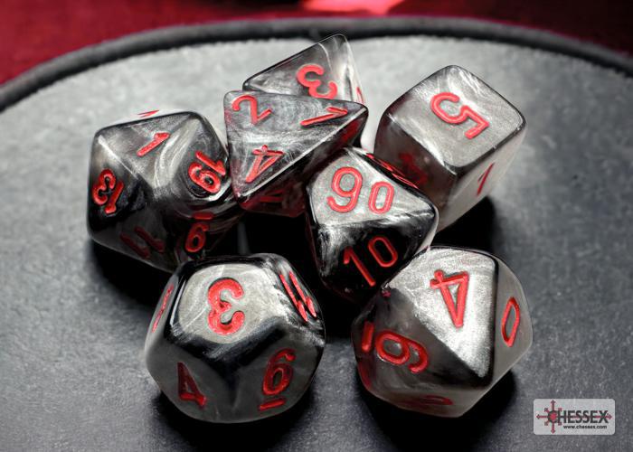 Velvet Black/red (Mini 7-Die RPG Set)