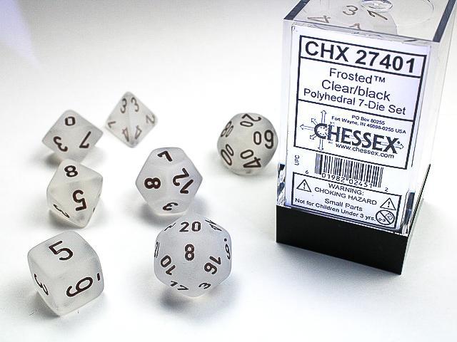 Frosted Clear/Black Luminary (7-Die RPG Set)