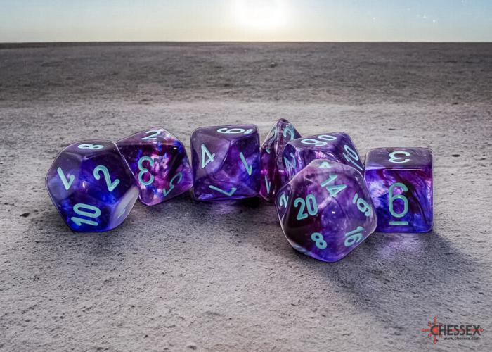 Nebula Nocturnal/turquoise (Mega 7-Die RPG Set)