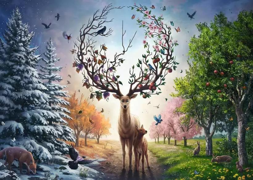 Deer at Day and Night (Ravensburger 1000pc)