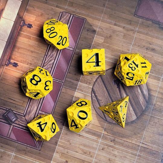 Cheese Dice (Metal 7-Die RPG Set)