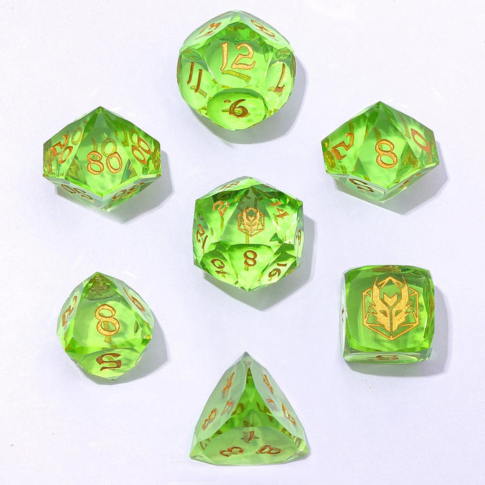 Captured Magic: Lemon Green (Luster Cut Resin 7-Die RPG Set)