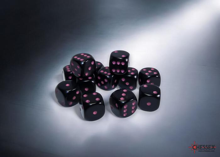 Opaque Black/pink (16mm d6 Set)