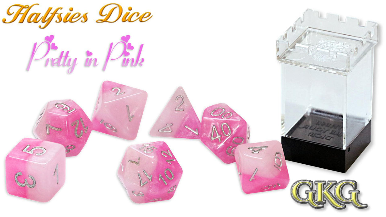 Halfsies: Pretty in Pink (7-Die RPG Set)