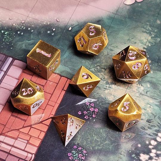 Signature Bronze w/ Purple Glitter (Metal 7-Die RPG Set)