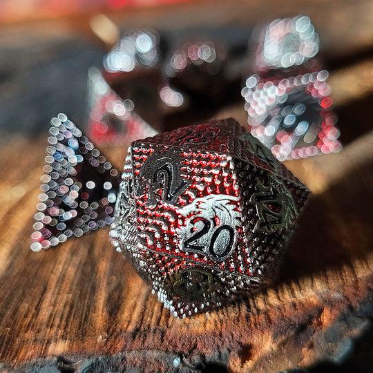 Dragon's Head Sigil Red (7 Die Metal Set)