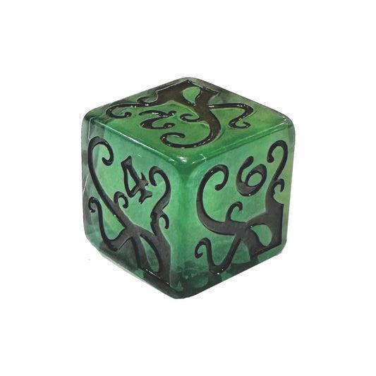 Tentacle Clear Green/black (2d6 Die Set)