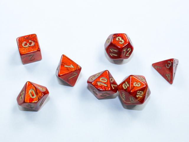 Scarab Scarlet/gold (Mini 7-Die RPG Set)