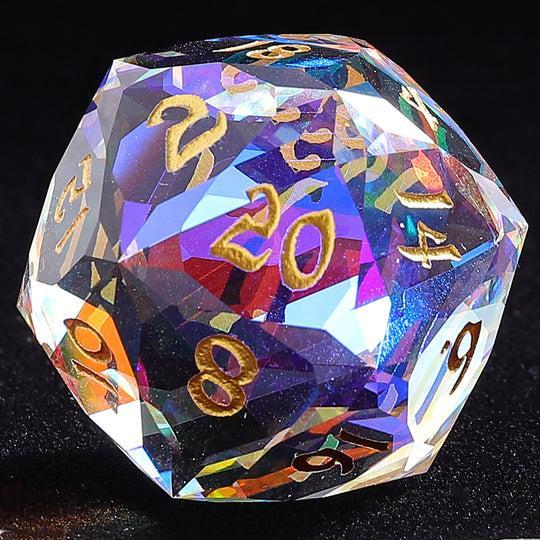Chonk Luster Cut d20 - Prismatic Crystal