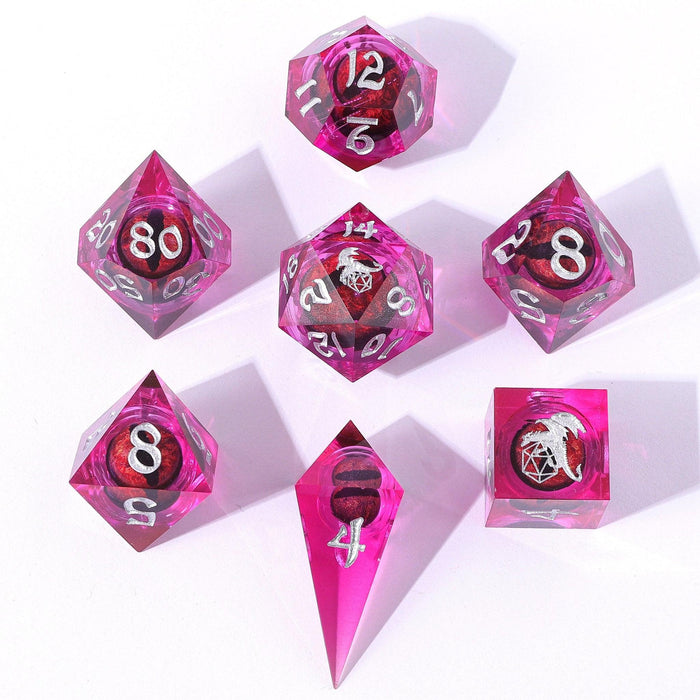 Always Watching: Dragon's Eye Pink Sharp Edge (Liquid Core RPG Dice Set)