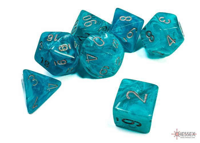 Cirrus Aqua/silver (7-Die RPG Set) Copy