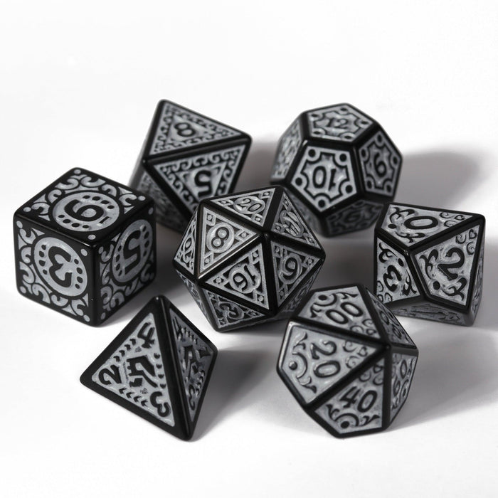 Silver Magic Flame (7-Die RPG Set)