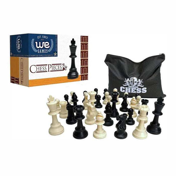 Weighted Plastic Staunton Chess Pieces - 3.75" King
