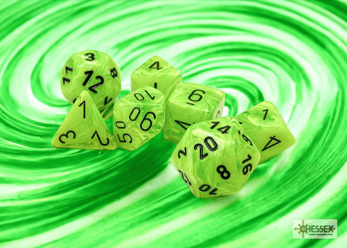 Vortex Bright Green/black (7-Die RPG Set)