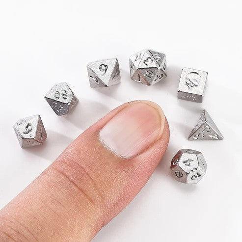 Unseelie Mini RPG Dice Set - Silver