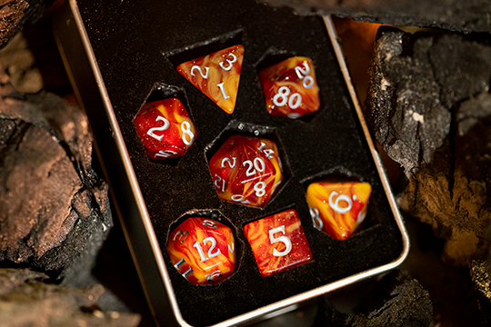 Scented Adventure Dice - Fireball Char