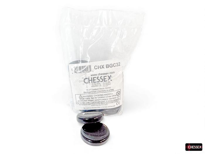 Opaque Black Backgammon Pieces (30mm)