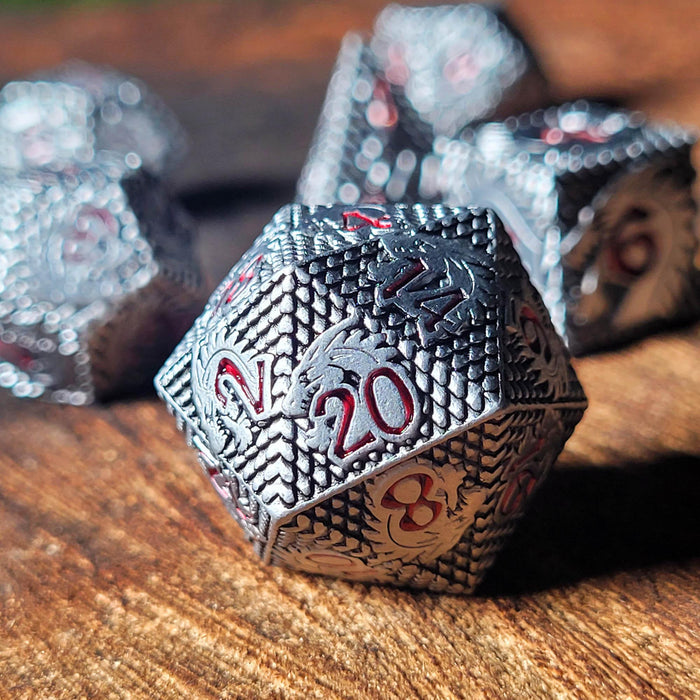 Dragon's Head Sigil Silver (7 Die Metal Set)