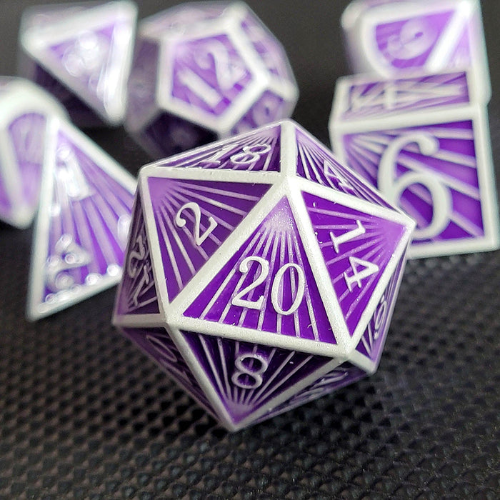 Deco Purple/white (Metal 7-Die RPG Set)