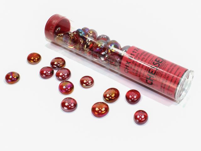 Assorted Gaming Stones: Red Iridized Glass