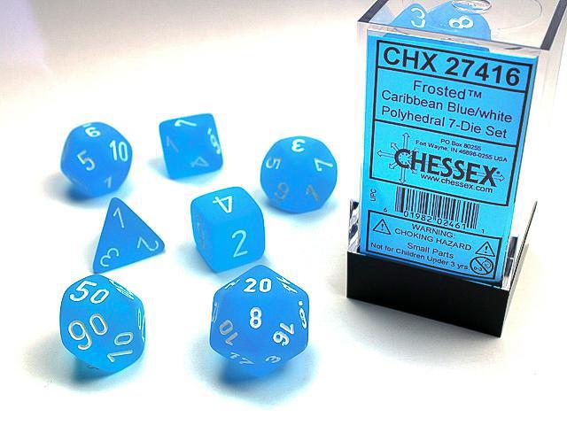 Frosted Caribbean Blue/white (7-Die RPG Set)
