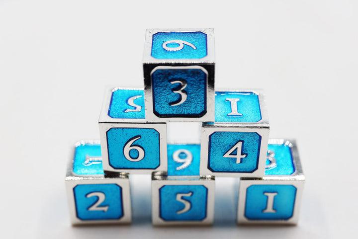 Blue and Silver (Metal D6 Set)