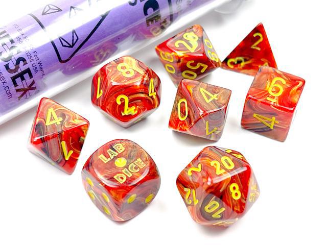 Lab Dice: Vortex Underworld/yellow (8-Die RPG Set)