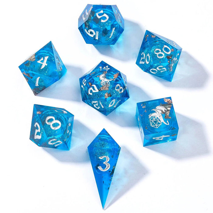 Captured Magic: Blue (Liquid Core 7-Die RPG Set)