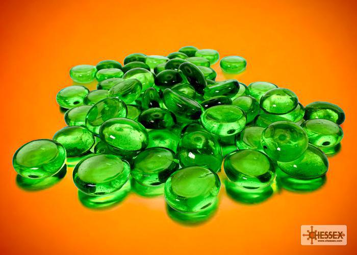 Assorted Gaming Stones: Crystal Green Glass