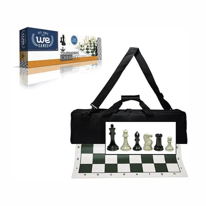 Triple Weighted Tournament Chess Set with Travel Bag - 4" King