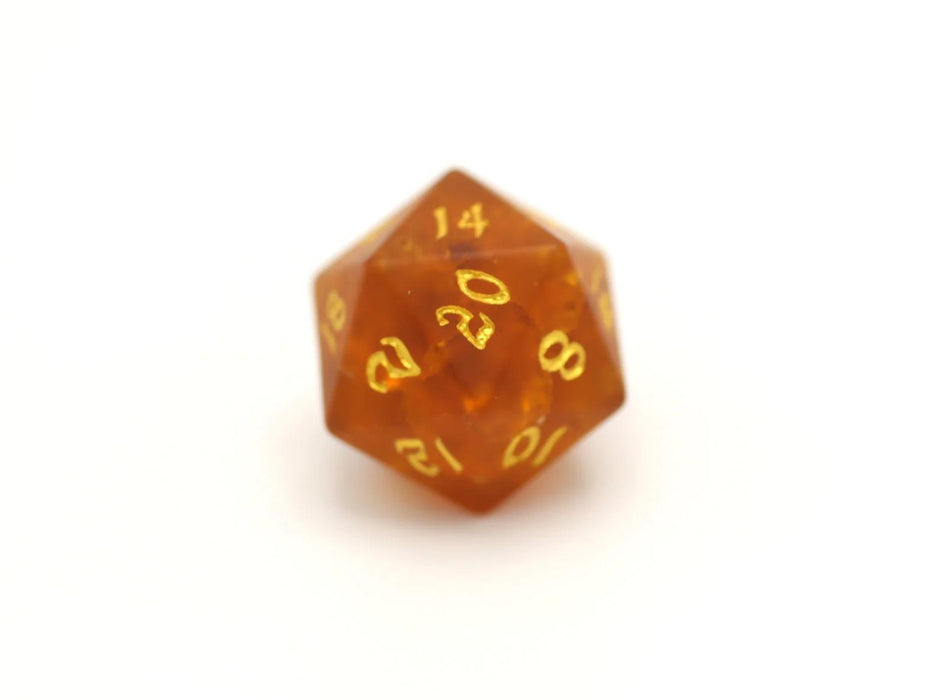 Frosted Amber Glass D20