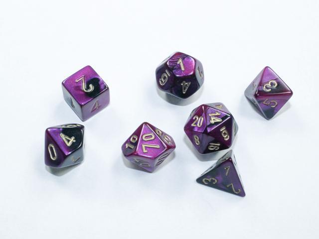 Gemini Black-Purple/gold (Mini 7-Die RPG Set)