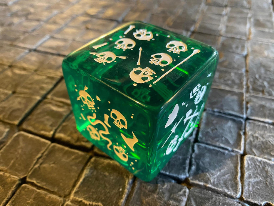 Green/white Gelatinous Cube Mini/Jumbo D6