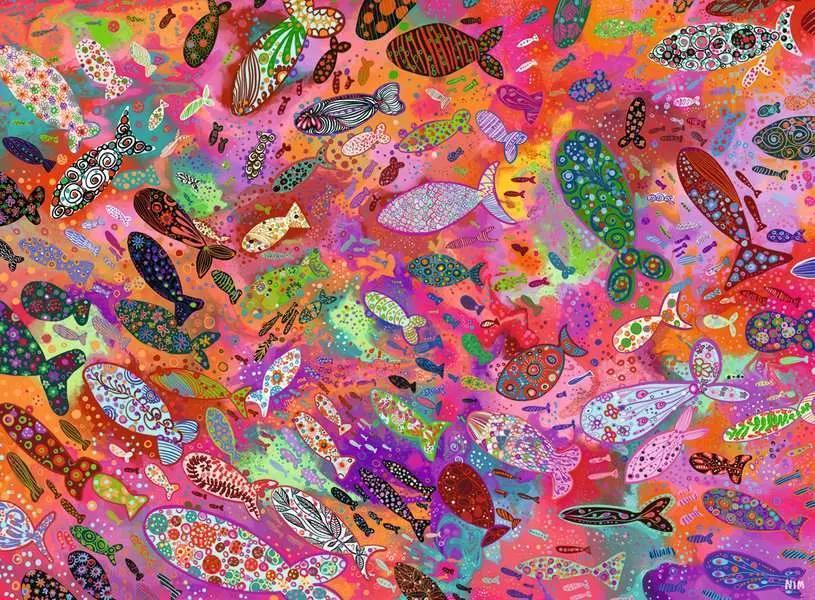 Fish in Fuchsia (Ravensburger 500pc)