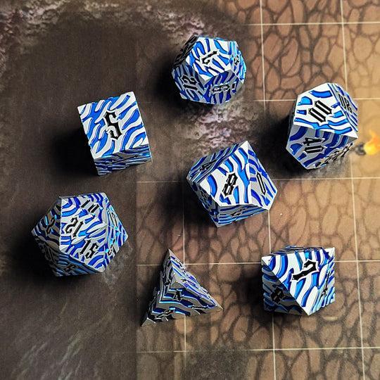 Tiger Stripe Silver Blue (Metal 7-Die RPG Set)