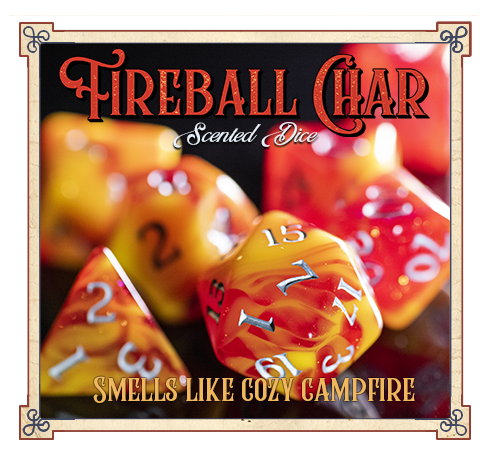 Scented Adventure Dice - Fireball Char