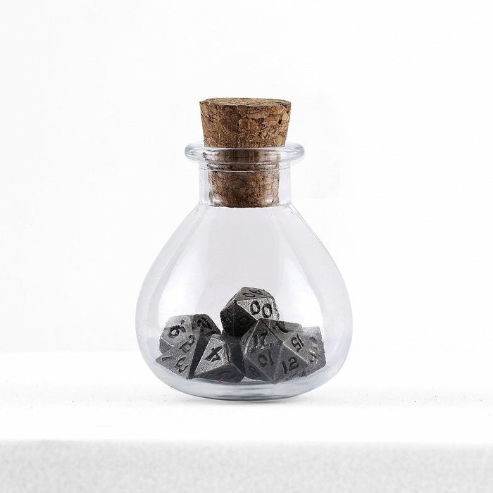 Unseelie Mini RPG Dice Set - Ancient Silver