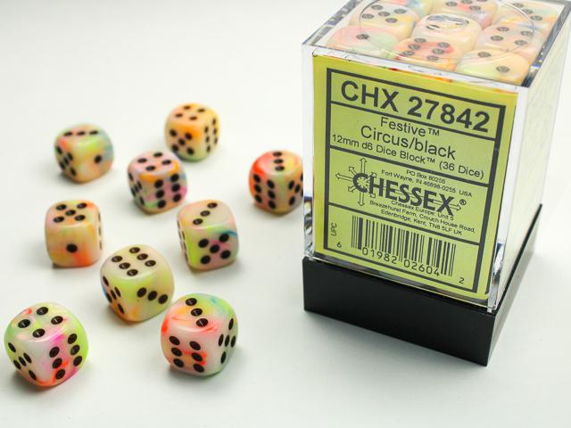 Festive Circus/black (12mm D6 Dice Set)