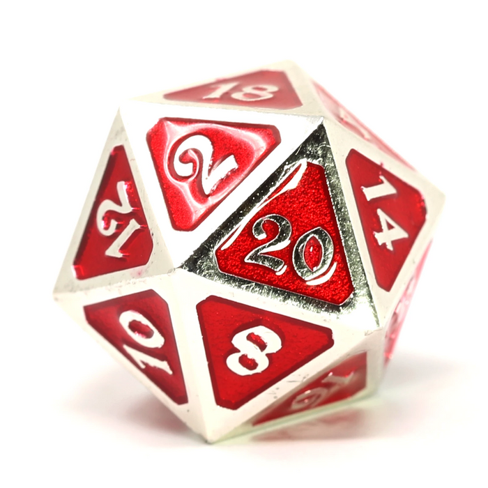 d20 Mythica Platinum Ruby (Metal Die)