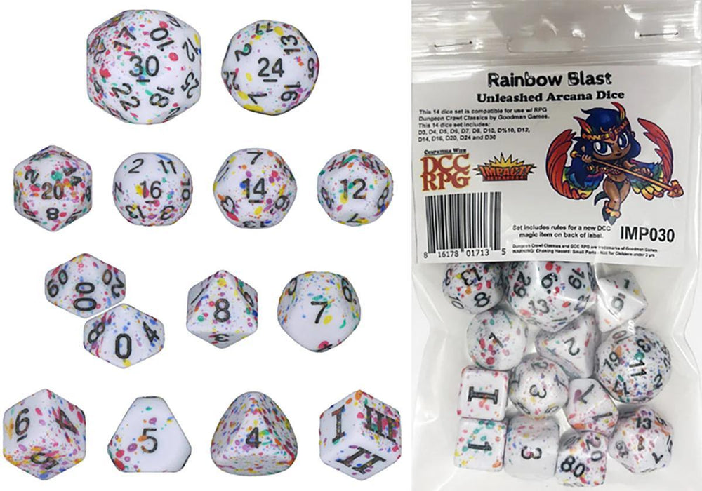Unleashed Arcana: Rainbow Blast DCC Dice Set
