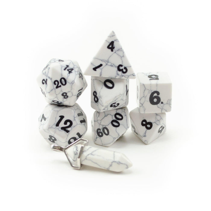 Howlite (Semi-Precious Gemstone 7-Die RPG Set)