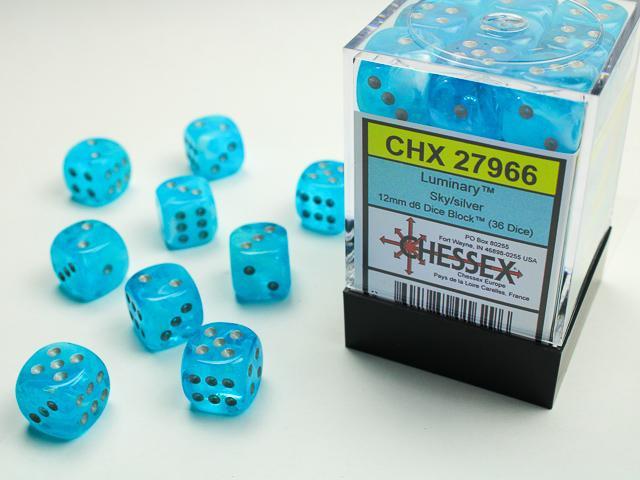 Luminary Sky/silver (12mm D6 Dice Set)