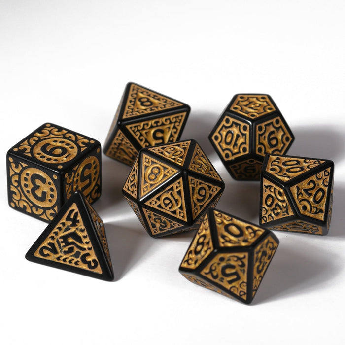 Gold Magic Flame (7-Die RPG Set)