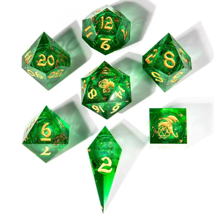 Captured Magic: Green (Liquid Core 7-Die RPG Set)