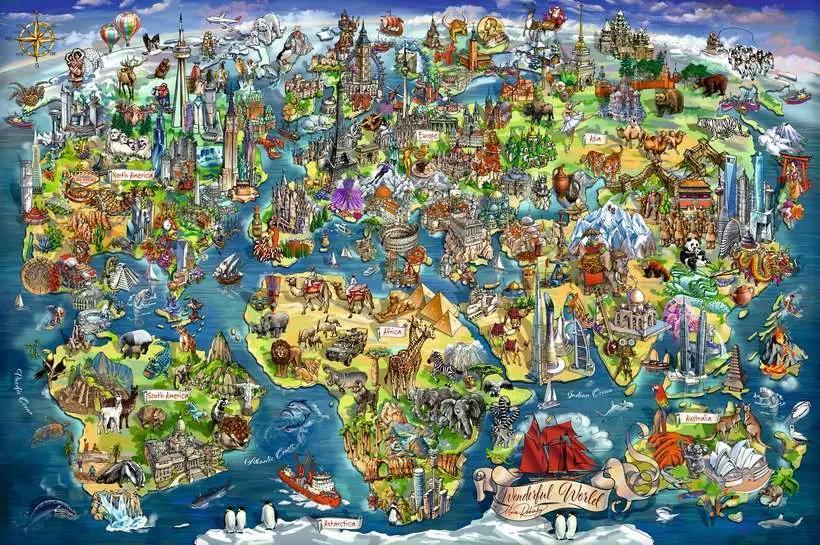Illustrated World Map (Ravensburger 5000pc)