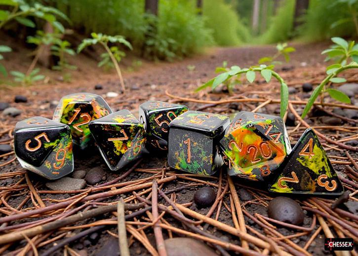 Brush Deep Forest/gold (7-Die RPG Set)