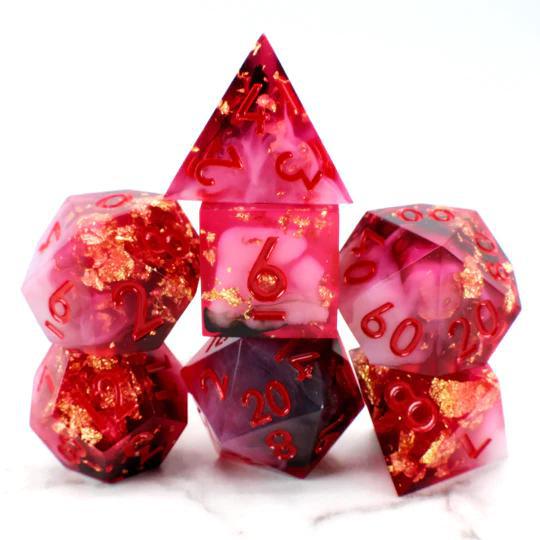 Red and Black/gold (Resin 7-Die RPG Set)